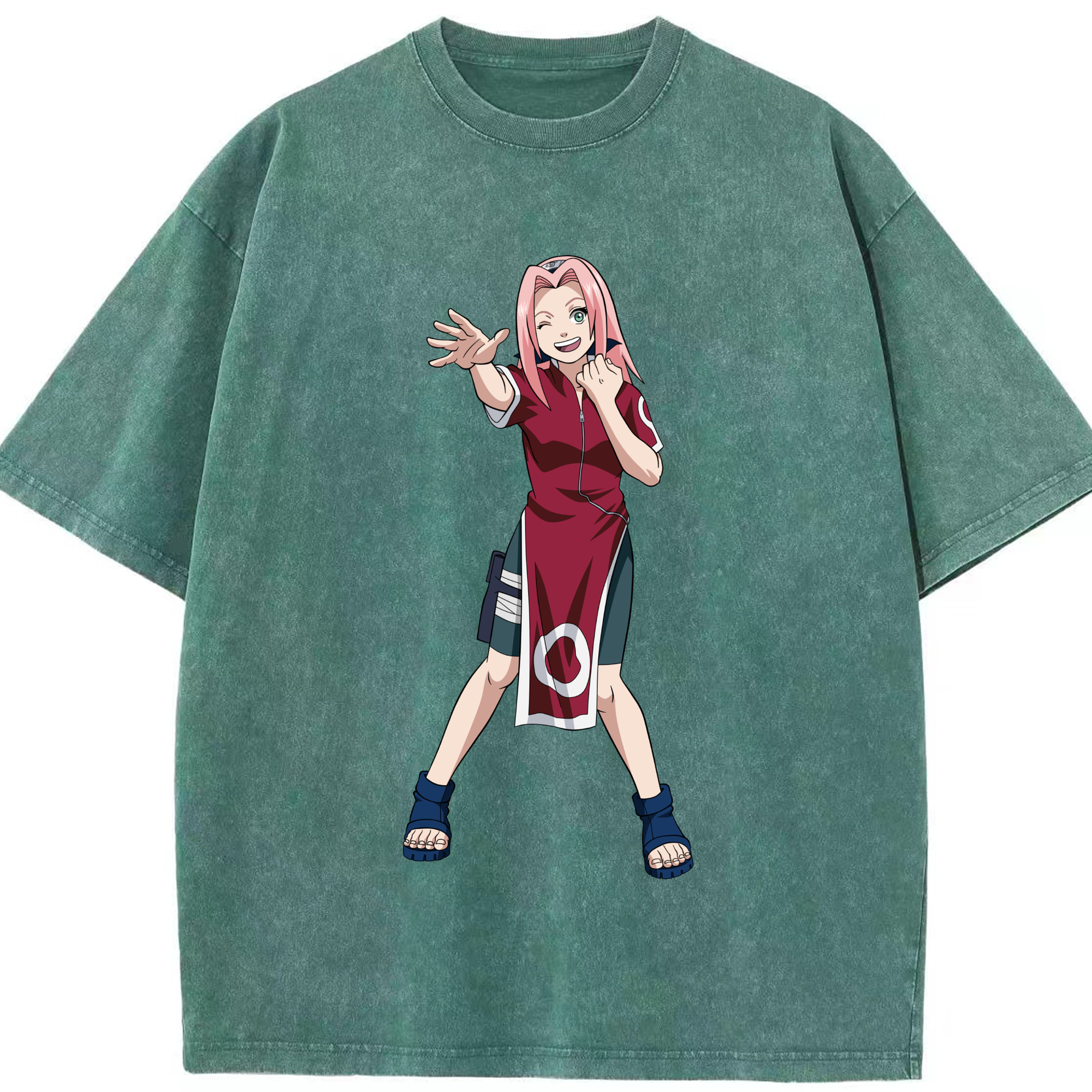 （画像用） NARUTO -ナルト- 春野サクラ Haruno Sakura 綿100% ヴィンテージ風 半袖Tシャツ（フロントプリント）